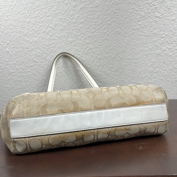Coach Prairie Signature Jacquard Satchel Light Gold Light Khaki Chalk 36311 - Picture 7 of 14